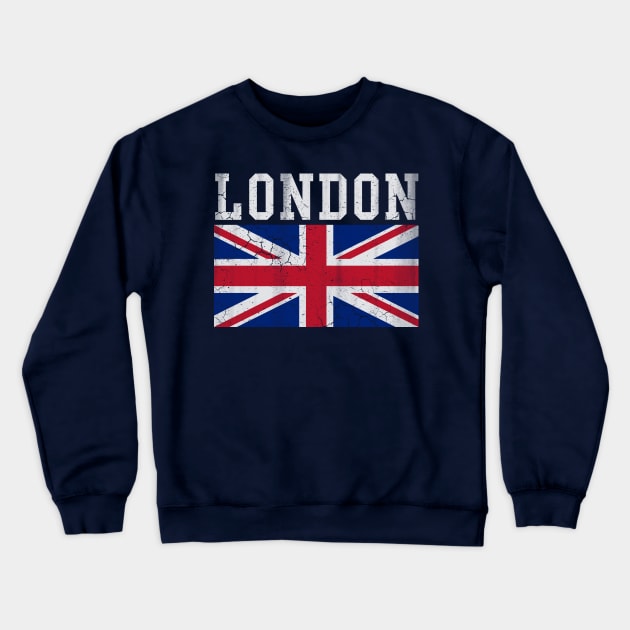 London England Union Jack Vintage Crewneck Sweatshirt by E